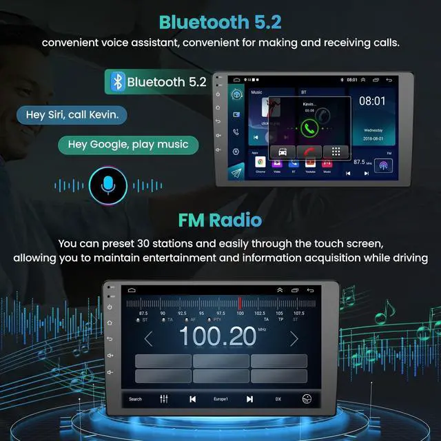 Alt view image 5 of 7 - (8Core + 64GB) 10 Inch QLED Touch Screen Car Radio for Honda CRV 2012 2013 2014 2015 2016 with Carplay and Android Auto,Android 13 CRV Stereo Support Bluetooth,WiFi,GPS,FM Radio,BT & SWC
