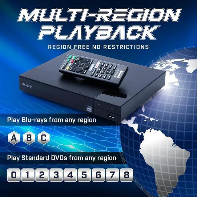 Alt view image 2 of 6 - Region Free Blu-Ray Player Compatible with Sony BDP-S1700U Multi Region Code Free | Blu-Ray Regions A, B, C | DVD Regions 0-8 with 6FT HDMI Bundle
