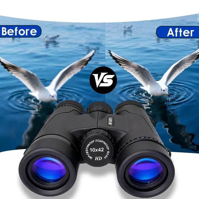 Alt view image 5 of 7 - 10x42 HD Binoculars for Adults High-Powered Waterproof Binoculars with Clear Wide View, Lightweight for Bird Watching, Hunting, Hiking & Sports, with Carrying Bag