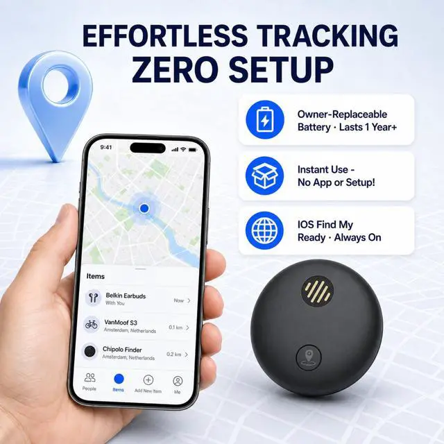 Alt view image 4 of 7 - Yinnovy Tracker Device for Vehicles, Real-Time Tracking, No Monthly Fee | GPS Tracker for Vehicles, No SIM Card Needed, Works with iOS Find My, IP68 Waterproof, Magnetic GPS Locator