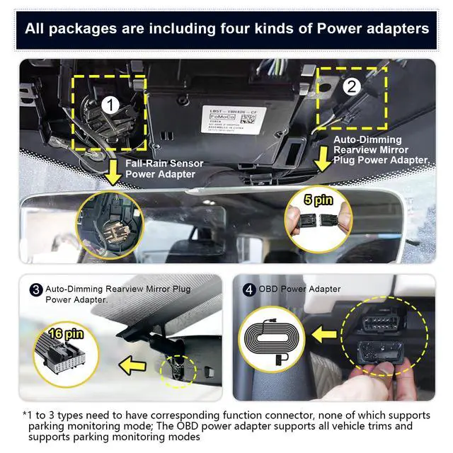 Alt view image 5 of 7 - 4K Dash Cam for Ford Explorer U625 2020-2024(Model A) | Base XLT ST_Line limited Timberline Platinum King Ran, UHD 2160P Video, OEM Look, WiFi & App, GPS, 64GB Card