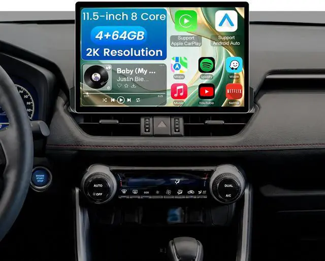 Main image of 11.5 Inch 8 Core 4GB+64GB Car Radio Stereo for Toyota RAV4 2019-2022, 2K Touchscreen Android 13 Head Unit with Wireless CarPlay & Android Auto, 1080P Backup Camera, GPS Navigation, SWC, AM/FM Radio
