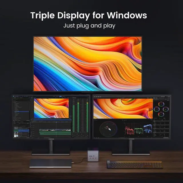 Alt view image 3 of 7 - USB C Docking Station Dual/Triple Monitors with 150W Power Adapter | 2 HDMI, DP, 5 USB, Ethernet, SD/Micro SD 4.0, Fast Data Transfer, Dell/HP/Lenovo, for Stock Traders and Financial Analysts