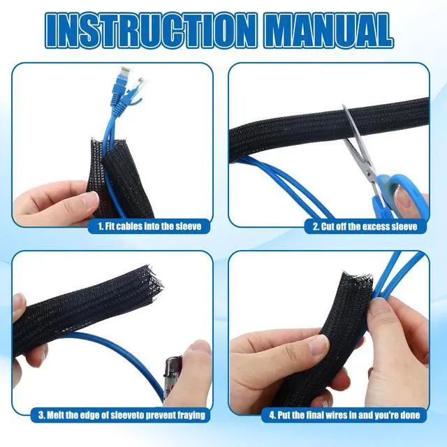 Alt view image 7 of 7 - 50ft Split Wire Loom Tubing Flame Retardant Braided Cable Sleeve Split High Temperature Cable Conduit Auto Wire Conduit for Industrial Electrical Tinsel Automotive Marine(50 Ft, 1")