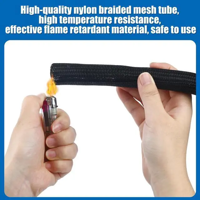 Alt view image 3 of 7 - 50ft Split Wire Loom Tubing Flame Retardant Braided Cable Sleeve Split High Temperature Cable Conduit Auto Wire Conduit for Industrial Electrical Tinsel Automotive Marine(50 Ft, 1")