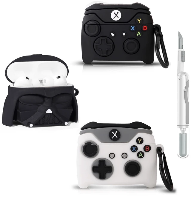 Main image of (3Pack+Cleaning Pen) Case for AirPods Pro 3rd Generation 2025 Silicone Cover Full Protection Cute Cartoon Skin Design with Cleaner Kit Multiple Combinations Case for AirPods Pro 3 (GP+GP+BS)