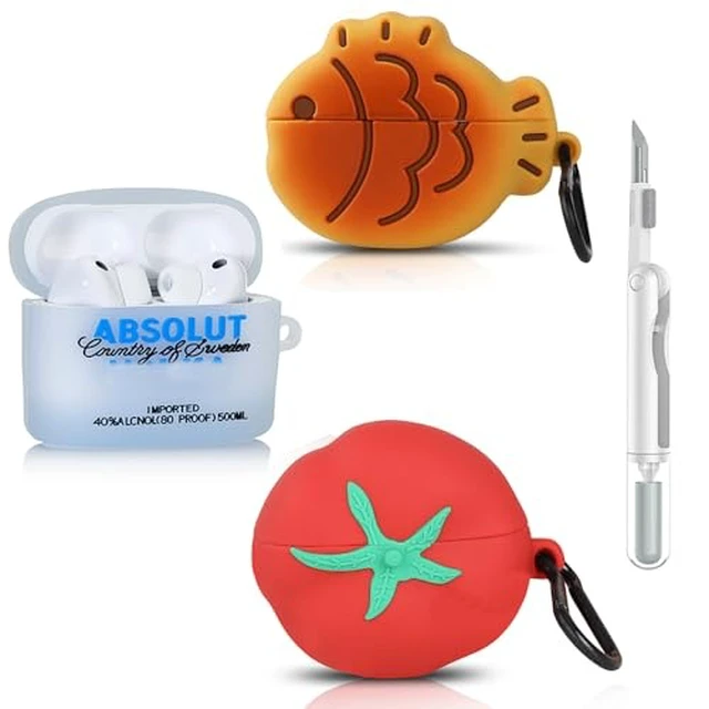 Alt view image 3 of 3 - (3Pack+Cleaning Pen) Case for AirPods Pro 3rd Generation 2025 Silicone Cover Full Protection Cute Cartoon Skin Design with Cleaner Kit Multiple Combinations Case for AirPods Pro 3 (VD+FH+TM)
