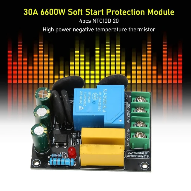 Alt view image 2 of 7 - Soft Start Protection Module 30A 6600W AC 100V-250V PCB Amplifier Power Board for Class A Amplifier Module