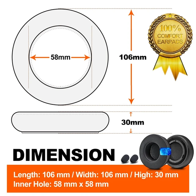 Alt view image 7 of 7 - Virtuoso XT Cooling Gel Earpads - Compatible with Virtuoso RGB Wireless SE Headset, Hybrid Fabric Replacement Earpads (Gray)