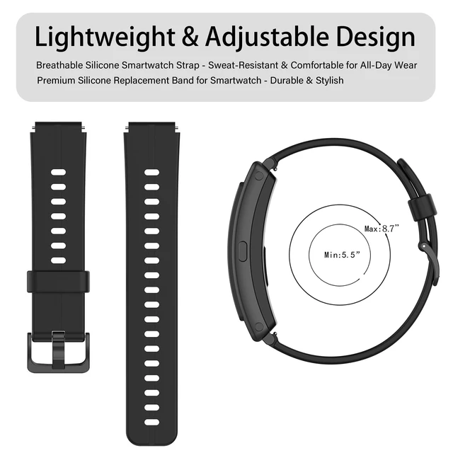 Alt view image 3 of 4 - Compatible with FANY Smart Watch Band, Silicone Replacement Soft Band Wristbands Straps Compatible with FANY luna 1.1'' Smart Watch (3Pack-2)