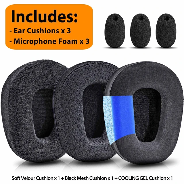 Alt view image 7 of 7 - B450-XT B550-XT Kit Replacement Ear Pads Cushion Compatible with B450-XT B550-XT Headset I B450 B550 XT Accessories (Velour+Mesh+Cooling Gel Ear Cushions)