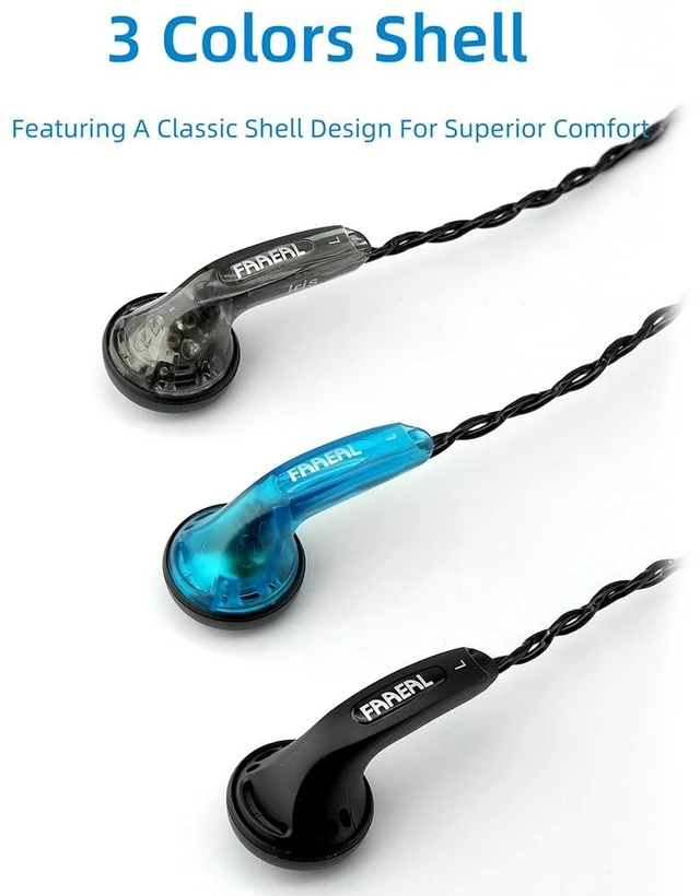 Alt view image 4 of 7 - Iris 2.0 Earphone New Version,32Ohm PET Diaphragm 15.4mm Dynamic Driver Flat Head Earbuds,Balanced Smooth Natural Sound Wired Headphone,3.5mm Headset with Classic Shell Design (Black with Mic)