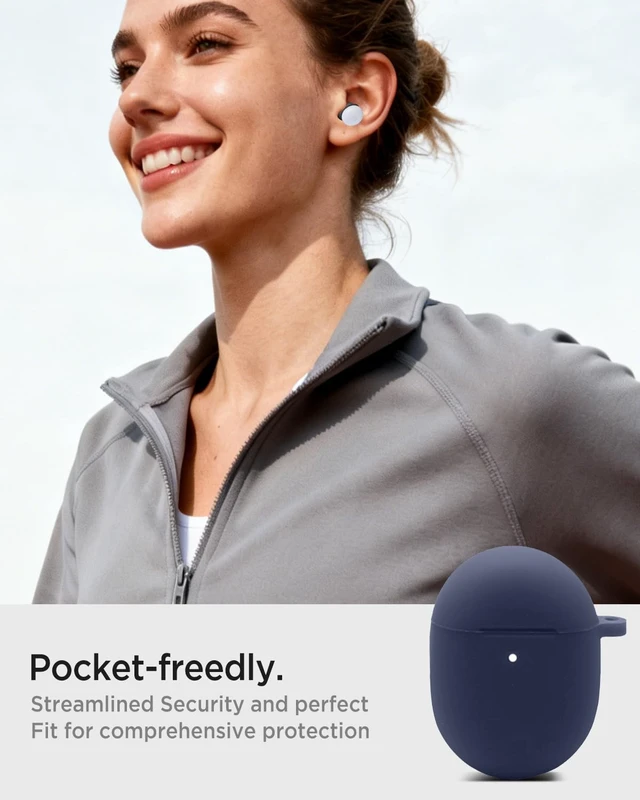 Alt view image 5 of 7 - for Google Pixel Buds Pro 2 2024 Case Cover with Keychain, Front LED Visible Case for Google Pixel Buds Pro 2022, Soft Silicone Full Protective Skin for Girly/Men/Women, Midnight Blue