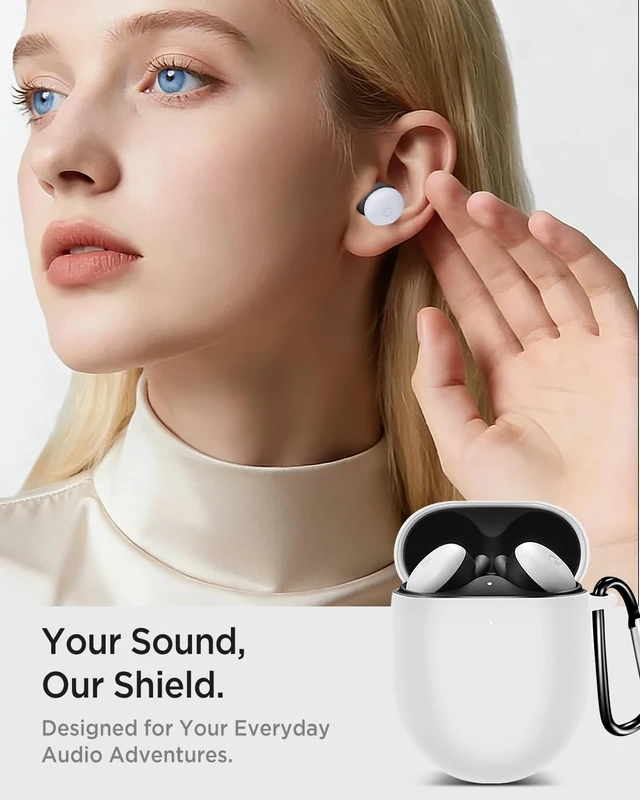 Alt view image 3 of 7 - for Google Pixel Buds Pro 2 / Google Pixel Buds Pro Case Cover, Soft Silicone Shockproof Protective Front LED Visible Dust-Proof Case Skin with Keychain for Girly/Men/Women, White