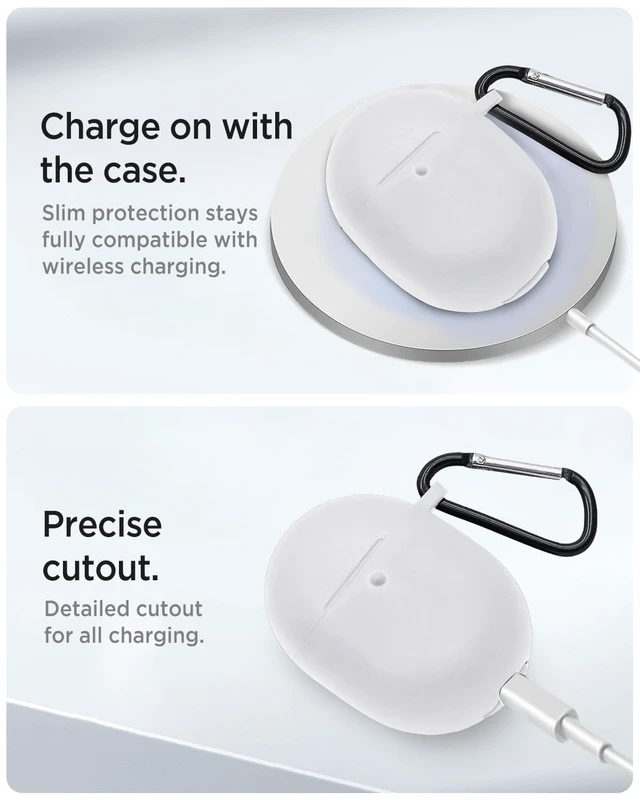 Alt view image 6 of 7 - for Google Pixel Buds Pro 2 / Google Pixel Buds Pro Case Cover, Soft Silicone Shockproof Protective Front LED Visible Dust-Proof Case Skin with Keychain for Girly/Men/Women, White