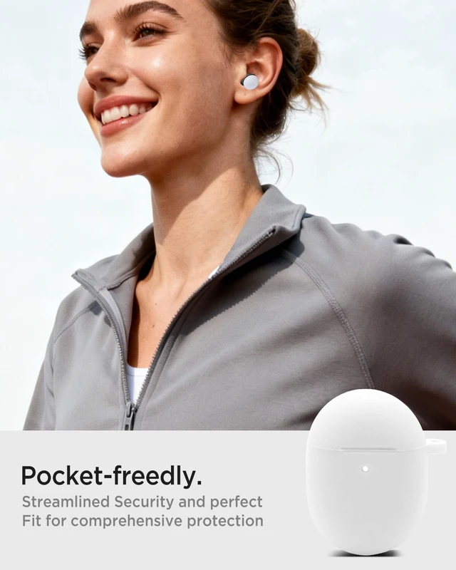 Alt view image 5 of 7 - for Google Pixel Buds Pro 2 / Google Pixel Buds Pro Case Cover, Soft Silicone Shockproof Protective Front LED Visible Dust-Proof Case Skin with Keychain for Girly/Men/Women, White