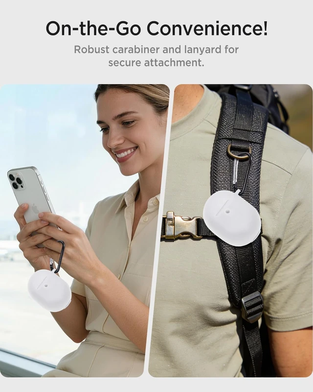 Alt view image 7 of 7 - for Google Pixel Buds Pro 2 / Google Pixel Buds Pro Case Cover, Soft Silicone Shockproof Protective Front LED Visible Dust-Proof Case Skin with Keychain for Girly/Men/Women, White