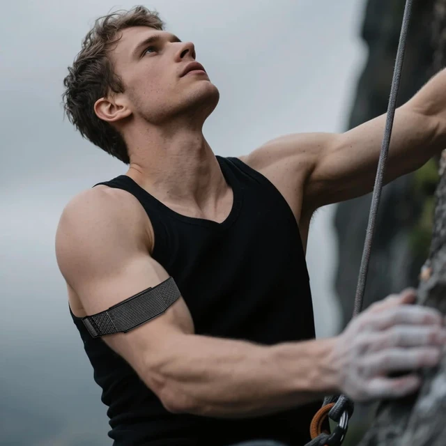 Alt view image 6 of 7 - Bicep-Strap Compatible with Amazfit-Helio Loop - Breathable Nylon Lightweight, adjustable fabric band for all-day wear. Soft, comfortable, replacement bicep strap only