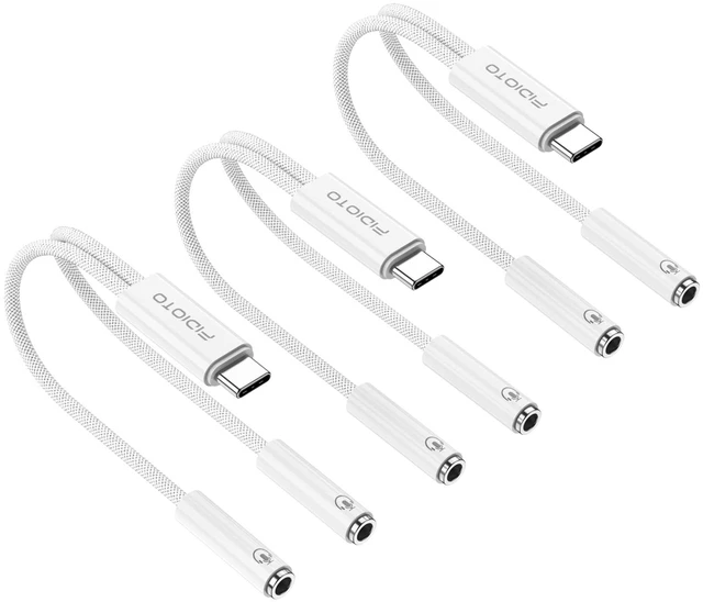 Main image of 3PCS USB C Headphone Splitter for 2 Headphones, USB C to Dual 3.5mm Headphone Splitter Supports Volume Control, Microphone and Listening for iPhone 17/16/15 Pro Max, Galaxy S26/S25/S24/S23