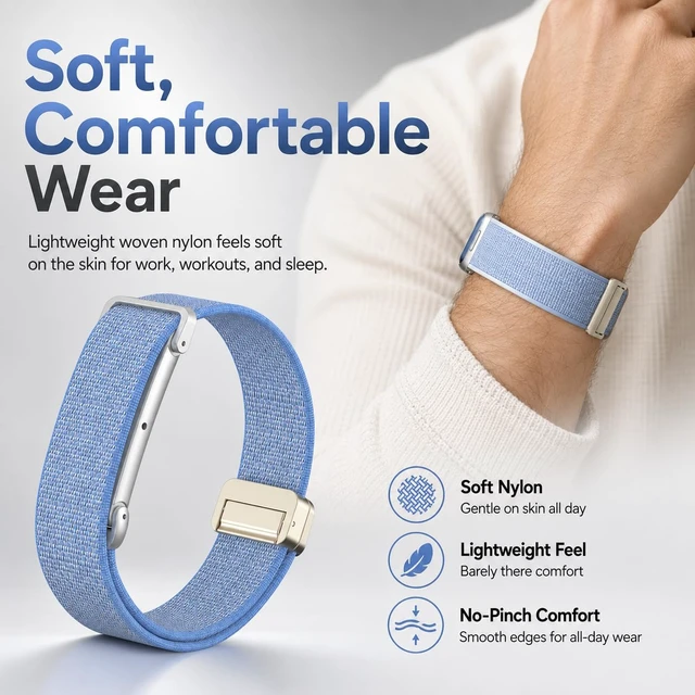 Alt view image 5 of 7 - Nylon Loop Band for Google Fitbit Air with Magnetic Clasp Upgraded Sports Soft Adjustable Replacement Strap for Fitbit Air Accessories