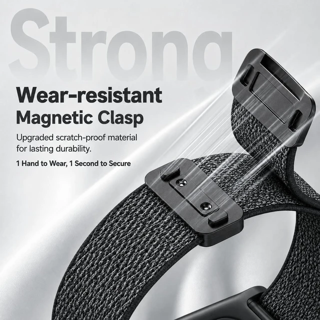 Alt view image 3 of 7 - Nylon Loop Band for Google Fitbit Air with Magnetic Clasp Upgraded Sports Soft Adjustable Replacement Strap for Fitbit Air Accessories