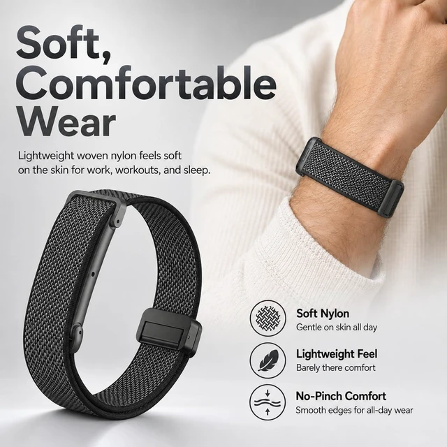 Alt view image 5 of 7 - Nylon Loop Band for Google Fitbit Air with Magnetic Clasp Upgraded Sports Soft Adjustable Replacement Strap for Fitbit Air Accessories
