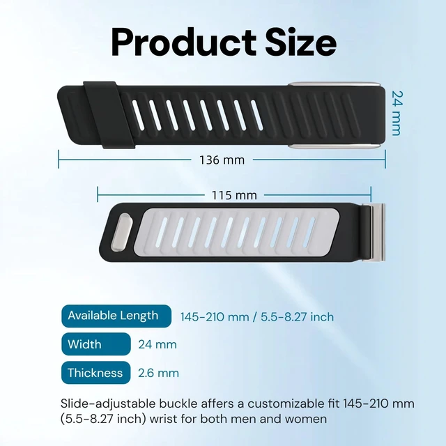 Alt view image 4 of 7 - Replacement Strap for Whoop 5.0 MG Sportflex Band Waterproof, Silicone, Adjustable Wristband
