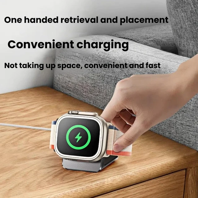 Alt view image 2 of 7 - Watch Charger Stand for Apple Watch,iWatch Stand Premium Aluminum Alloy,Minimalist Style, Storage,Desk Charging Stand Holder, Compatible with Apple iWatch SE 3,S11 10 9 8 7 6