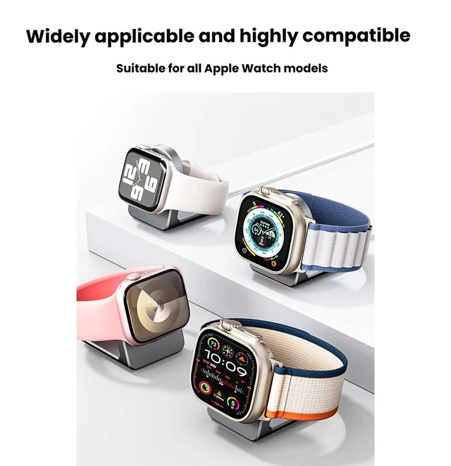 Alt view image 5 of 7 - Watch Charger Stand for Apple Watch,iWatch Stand Premium Aluminum Alloy,Minimalist Style, Storage,Desk Charging Stand Holder, Compatible with Apple iWatch SE 3,S11 10 9 8 7 6
