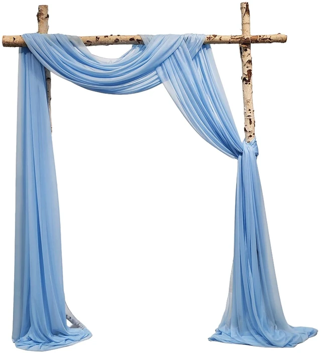 Main image of 3 Panels Wedding Arch Draping Fabric, 2.5x19.5 ft Chiffon Draping Fabric, Wedding Arbor Drapery for Ceremony Reception Birthday Party Bridal Shower