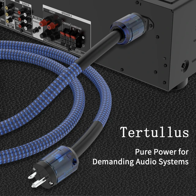 Alt view image 6 of 7 - HiFi Audiophile Power Cord with US Rhodium Plated Connector Plug+ IEC 320 C15 Female Connector Audio AC Power Cable 125V 15A for Speaker, Subwoofer, Turntable, AMP(2M / 6.56FT)