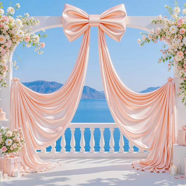 Alt view image 6 of 7 - Dusty Pink Large Bows for Backdrop Giant Bows Birthday Party Decorations Large Pink Giant Bow Decor for Wedding Baby Shower Birthday Photo Booth 24"x16"