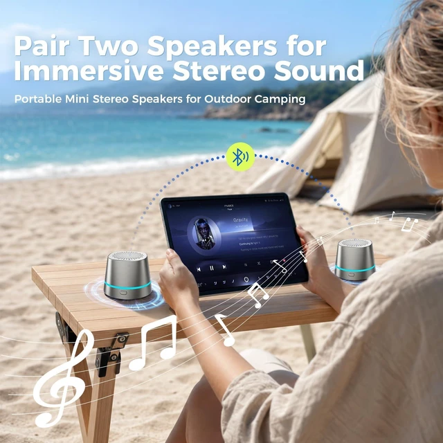 Alt view image 3 of 7 - Magnetic Shower Speaker Wireless Charger Mini RGB TWS Stereo Bluetooth