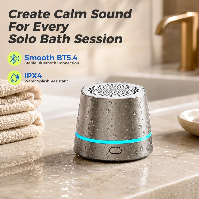 Alt view image 7 of 7 - Magnetic Shower Speaker Wireless Charger Mini RGB TWS Stereo Bluetooth