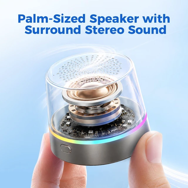 Alt view image 6 of 7 - Magnetic Shower Speaker Wireless Charger Mini RGB TWS Stereo Bluetooth