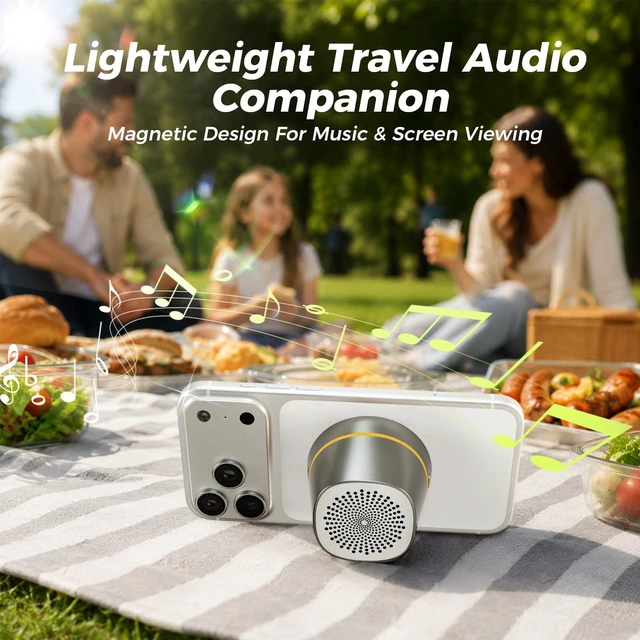Alt view image 5 of 7 - Magnetic Shower Speaker Wireless Charger Mini RGB TWS Stereo Bluetooth