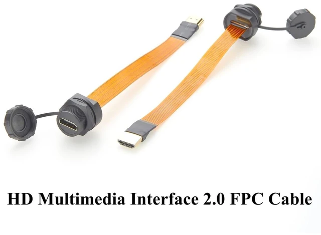Alt view image 7 of 7 - 4K@60Hz HDMI 2.0 Extension Cable IP67 Flush Panel Mount HDMI Male to Female FPC Flat Slim Ribbon Cable for Audio Video TV Player PC Monitor Projector DVD(0.2m)