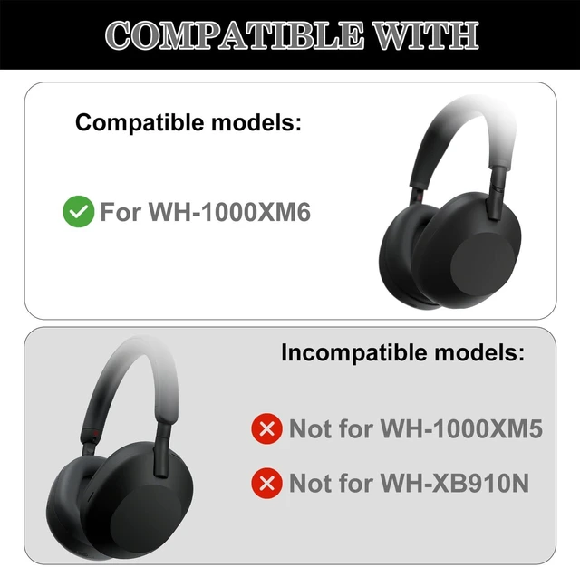 Alt view image 2 of 7 - 3 Set WH 1000XM6 Earpads Cover for Sony WH-1000XM6 Headphones, Embody EarPad/Ear Cover/Headband Cushion Protector, Sweat Proof Soft Silicone Headphones Accessories (Smoky Purple)