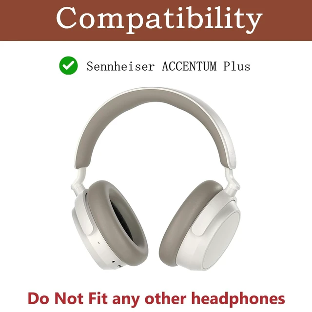 Alt view image 2 of 6 - ACCENTUM Plus Earpads Cushions Replacement Compatible with Sennheiser ACCENTUM Plus Wireless Headphones Ear Pads Cushions with Soft Protein Leather Wrapped Memory Foam