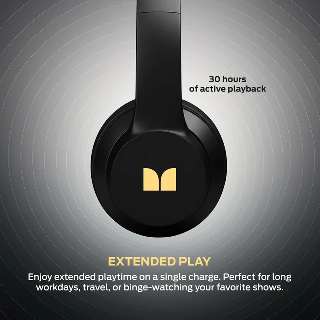 Alt view image 6 of 7 - Wireless Over-Ear Headphones, Bluetooth 5.4, Deep Bass Sound, 30 Hour Battery, Fast Charging, Built-in Mic, Comfortable Foldable Design