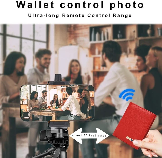 Alt view image 2 of 6 - Men Wallet with Tracker Work with iOS&Android, Wallet Tracker with Bifold Genuine Leather Wallet 8 Card &1 ID Windows & 2Cash Slot&Coin Pocket (Red)
