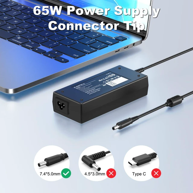 Alt view image 3 of 7 - 65W Laptop Charger for Dell Inspiron 1117 Series & N3010/N3110/N4010