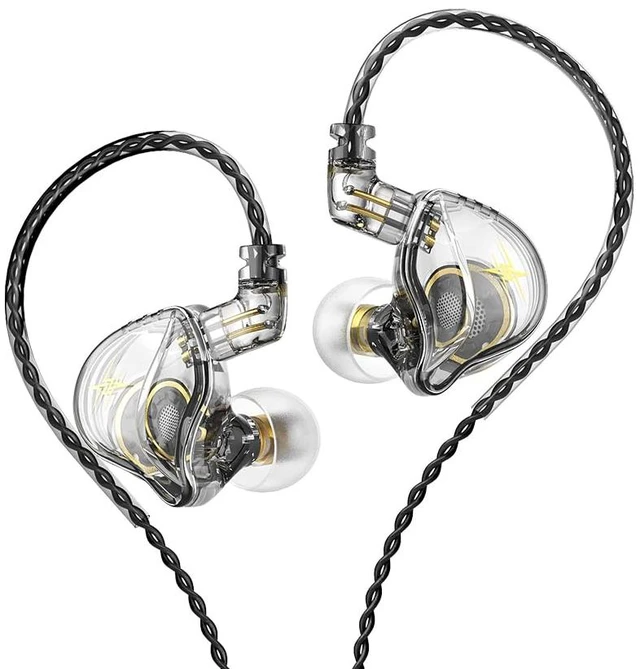 Main image of QKZ ZXT in Ear Monitor Headphones, Wired Earphones Stereo Bass, HiFi Wired Earbuds, Dynamic Dual Driver Gaming Earbuds with Detachable Cable for Musicians, Singer (White)