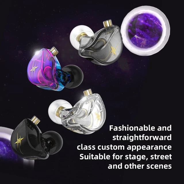 Alt view image 7 of 7 - QKZ ZXT in Ear Monitor Headphones, Wired Earphones Stereo Bass, HiFi Wired Earbuds, Dynamic Dual Driver Gaming Earbuds with Detachable Cable for Musicians, Singer (White)