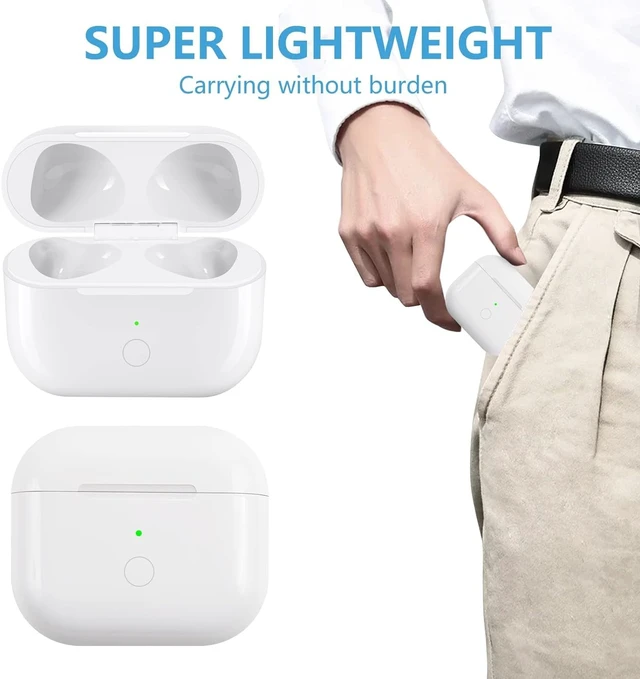 Alt view image 6 of 6 - Charging Case Replacement Compatible with AirPods 3rd Generation, Wireless AirPods 3 Charger Case with Pairing Sync Button Without Earbuds, (USB-C Port)