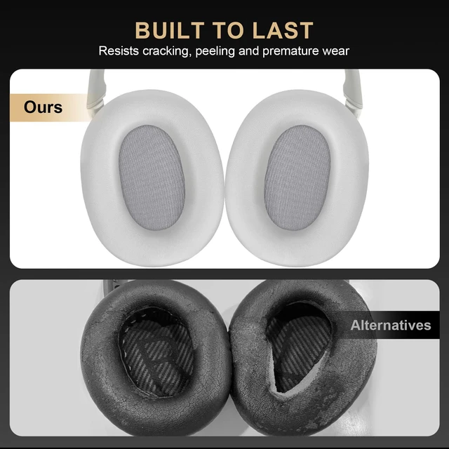 Alt view image 5 of 7 - Genuine Leather Replacement Ear Pads Cushions for Sony WH-1000XM6 Noise Canceling Headphones, Premium Sony XM6 Earpads Covers with Soft Lambskin, Optimized Memory Foam (Lambskin - Silver)