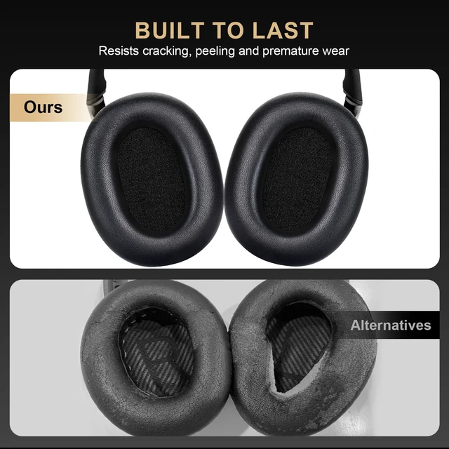 Alt view image 5 of 7 - Genuine Leather Replacement Ear Pads Cushions for Sony WH-1000XM6 Noise Canceling Headphones, Premium Sony XM6 Earpads Covers with Soft Lambskin, Optimized Memory Foam (Lambskin - Black)