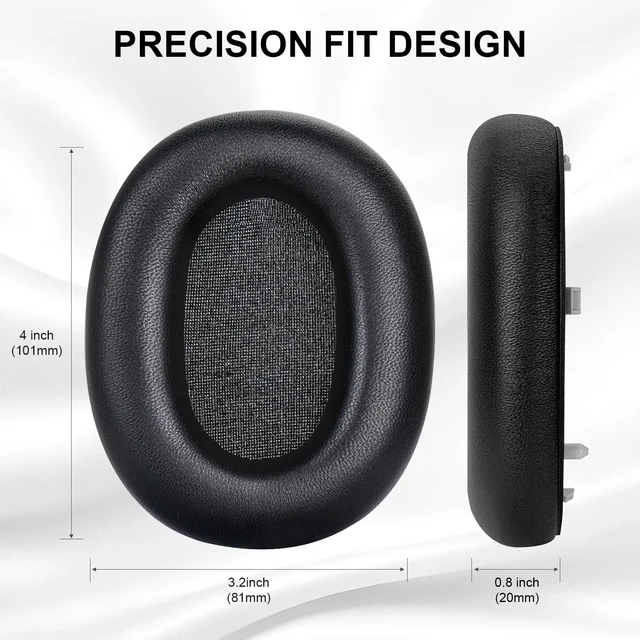 Alt view image 6 of 7 - Genuine Leather Replacement Ear Pads Cushions for Sony WH-1000XM6 Noise Canceling Headphones, Premium Sony XM6 Earpads Covers with Soft Lambskin, Optimized Memory Foam (Lambskin - Black)