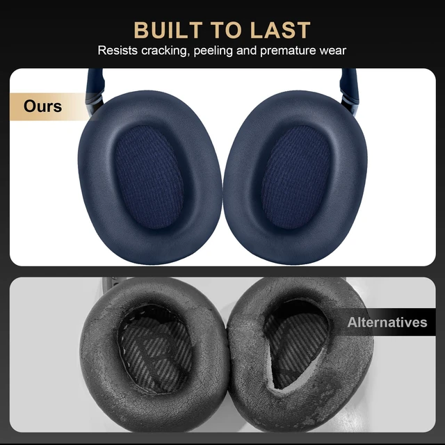 Alt view image 5 of 7 - Genuine Leather Replacement Ear Pads Cushions for Sony WH-1000XM6 Noise Canceling Headphones, Premium Sony XM6 Earpads Covers with Soft Lambskin, Optimized Memory Foam (Lambskin - Blue)
