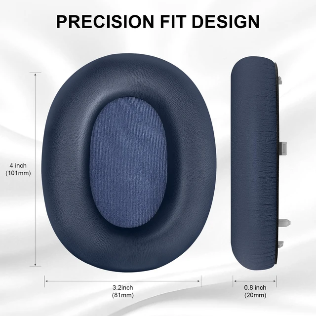 Alt view image 6 of 7 - Genuine Leather Replacement Ear Pads Cushions for Sony WH-1000XM6 Noise Canceling Headphones, Premium Sony XM6 Earpads Covers with Soft Lambskin, Optimized Memory Foam (Lambskin - Blue)